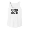 thumbnail image 3 of Drinkin' and Floatin' Tank Top for Women Sleeveless Summer Graphic Tee for Adults White Tank Top Small, 3 of 4