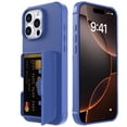 thumbnail image 4 of TECH CIRCLE for iPhone 16 Pro Max (2024 Release) 6.9" Rugged Plastic Case with Built-in Card Holder Slot (Up to 5 Cards), Built-in Makeup Mirror, Lightweight Shockproof Wallet Phone Cover, Blue, 4 of 7