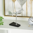 thumbnail image 2 of 12" x 11" Silver Aluminum Metal Airplane Sculpture with Black Base, by DecMode, 2 of 9