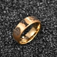 thumbnail image 3 of Men's 8mm Gold ElectricLaser Pattern Tungsten Steel Pattern Ring, 3 of 5