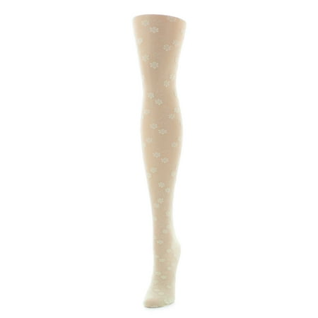Girls Ivory Tights - MeMoi Floral Lace Tights for Girls | Sheer Floral Tights by MeMoi 10-12. / Ivory MK 212