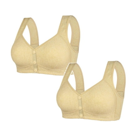 Rinsvye 2 Pcs Womens No Steel Ring one Shoulder Bras for Women Front Close Bra T Women Bras Plus Size Push Up Back Plus Size Seamless Wireless Bra for Women Unlined Bra for Large Bra Sports Bust