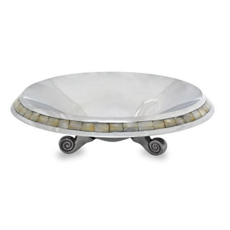 Silver And Mother Of Pearl Pedestal Centerpiece Bowl Silver And Mother Of Pearl Pedestal Centerpiece Bowl