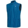 thumbnail image 3 of Men's Lightweight Windproof Sleeveless Golf Vest Full Zip Stand Collar Athletic Gilet with Reflective Print Rear Zipper Pocket Dark Blue 3XL, 3 of 6