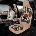 thumbnail image 2 of Xixirimido 5-Piece Car Seat Cover Set Breathable PU Leather Front Seat Covers with Seat Belt & Console Covers Universal Fit for SUV, Sedan, Truck, Ethnic Tribe Paw Bear, 2 of 8