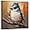 Sparrow on Tree Branch, variant on ZHONGYUTONG Bird Canvas Wall Art Blue White Bird on Tree Branch Pictures Painting Animal Artwork for Bathroom Decor Framed (12.00" x 12.00")