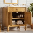 thumbnail image 6 of 30-Inch Walnut Bathroom Vanity: Seashell Resin Sink, Flip-Up Storage & Soft-Close Doors, 6 of 11