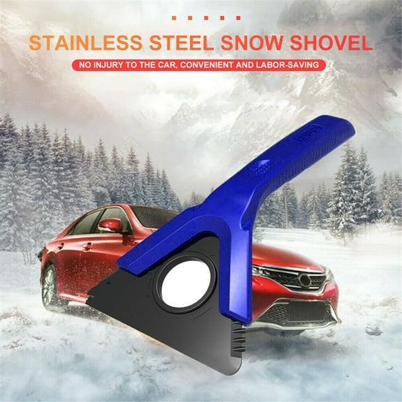 sdhkgrrt Snow Scraper, Ice Scraper, Snow Brush, Car Snow Removal Tool with Scraper and Brush, for Windshield, Windows, Defrosting, Durable Handle, Compact for Glove Compartment
