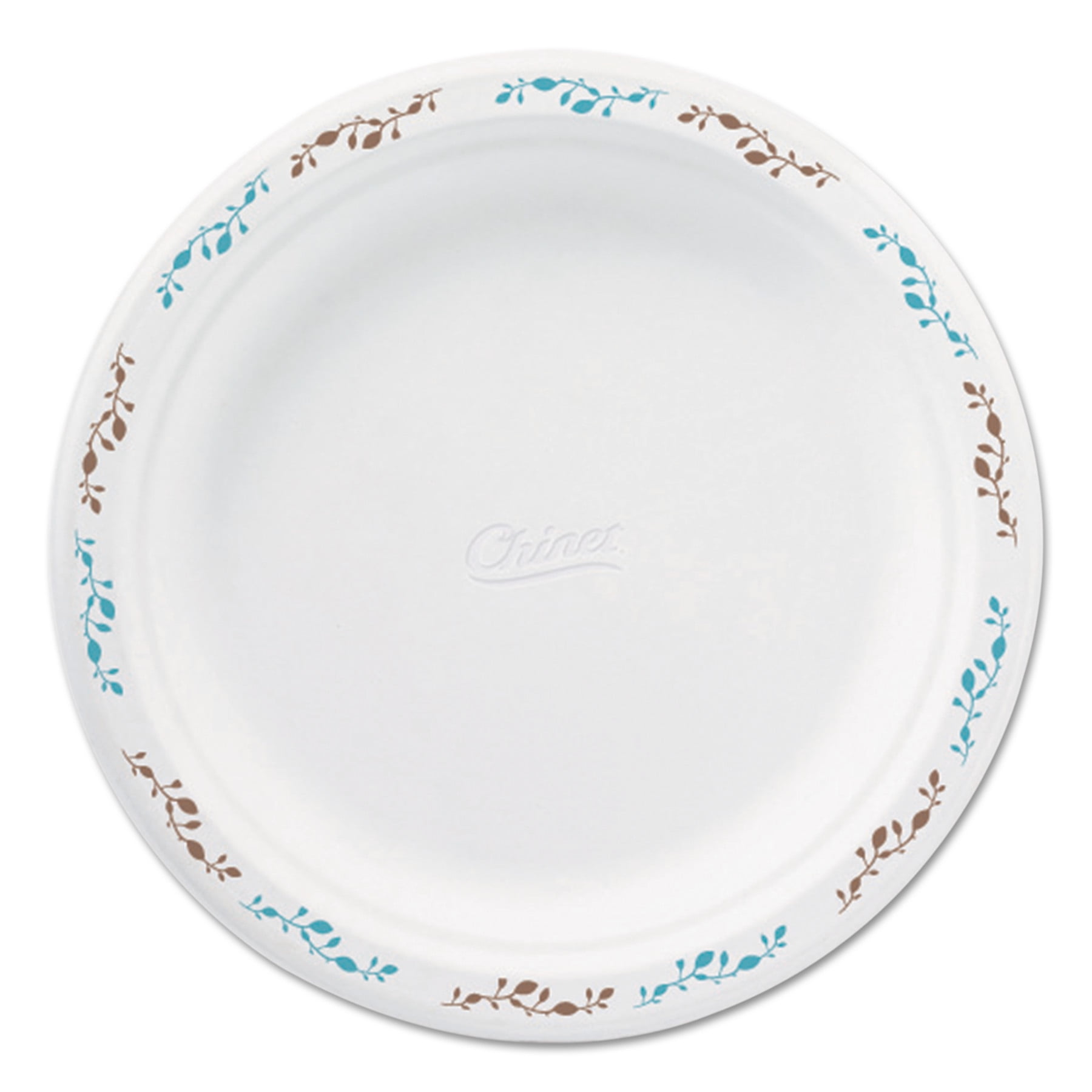 Molded Fiber Dinnerware 83/4" Vines Theme Plates, White, 500