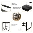 thumbnail image 6 of Black Bar Stool with Backrest, Set of 2, Counter Height PU Leather Upholstered Bar Chairs with Footrest, 6 of 7