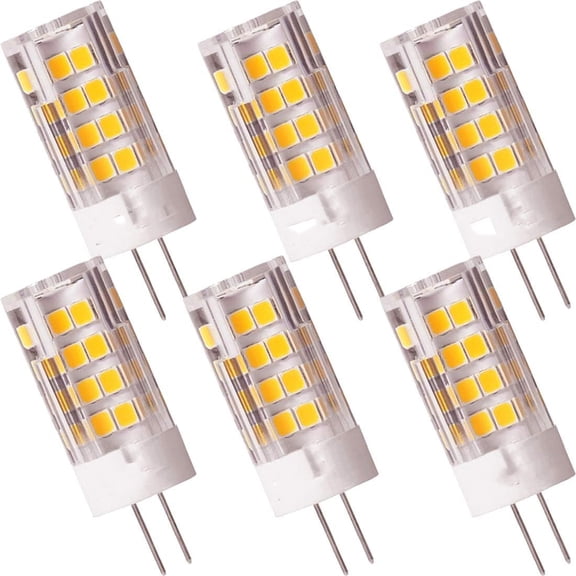 DUKOU G4 Led Bulb 3.5W 2700K Warm White Bi-Pin T3 Jc Type 12Vac/Dc 20-35W Halogen Equivalent Non-Dimmable for Outdoor Landscape Lighting Deck Stair Step Path Lights,Pack of 6