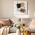 thumbnail image 6 of Canvas Wall Art Black Beige Color Block Canvas Art Print Abstract Modern Boho Pictures Wall Decor for Living Room Bedroom Artwork Decorations Stretched Framed Ready to Hang 10"x10", 6 of 9