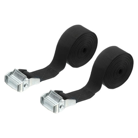 Uxcell 2 Pcs Straps Tie Downs 16.4 x 0.98 Feet Lashing Straps for Cargo Black