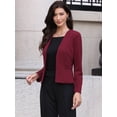 thumbnail image 4 of DARING DIVA Women's Collarless Business Outfits Open Front Suit Blazer XL Burgundy, 4 of 6