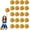 Gold, variant on Cheerleading Pom Poms, 20 Pack Cheerleader Pom poms with Baton Handle, Cheering Squad Pompoms for School Dance Sports Team Spirit (Black)