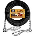 thumbnail image 1 of wonima02 Dog Leads for Yard, 1500LBS Break Strength, Stainless Steel Heavy Duty Tie Out Cable for Dogs Training with Dual Rotating Hooks, Water Resistant Dog Chain Leads for Outside Camping (30ft), 1 of 1