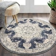 thumbnail image 5 of 4 ft Round Area Rug, Yamaziot Boho Vintage Oriental Circle Carpet, Washable Non Slip Non Shedding Soft Faux Indoor Floor Mat Rug for Bedroom Living Room Sofa Office Bathroom Kitchen, 5 of 8