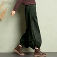 thumbnail image 3 of Harem Pants for Women Lantern Pant Corduroy Velvet Bottoms Fall Winter Bottom Capri Trousers Mid High Waist Pants Relaxed Garments Holiday Vacation Outfits Fashion Pant, 3 of 8