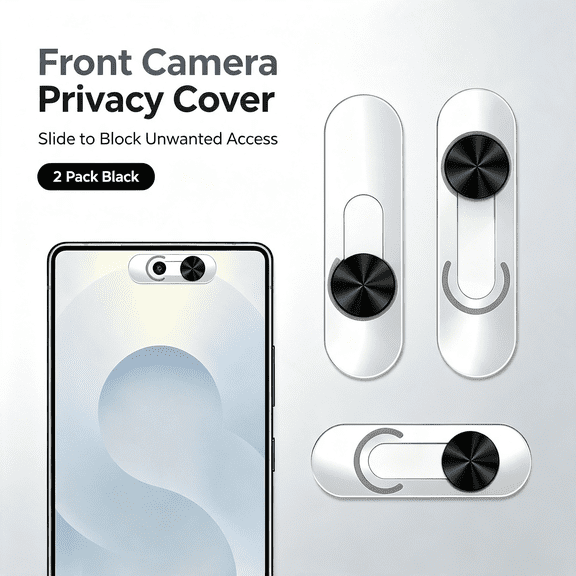 GJX Front Camera Cover | Smartphones Webcam Cover Protect Privacy, Camera Privacy Covers Compatible for , Pixel & Ipad, Ultra-Thin Privacy Protection Slide | 2 Pack | Black