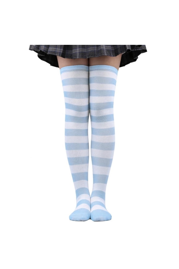 Women Girls Socks Cotton Funny Female Non-slip Over High Knee Long Socks Stripe Print 27 Colors Sweet Sexy Cute Hip Hop Sox Halloween