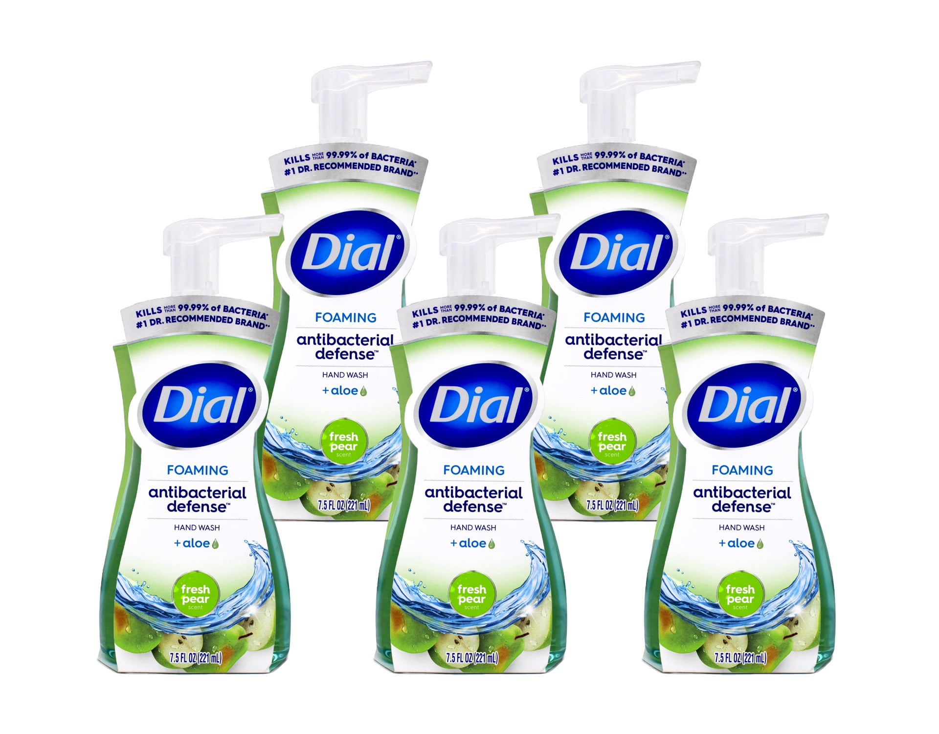 Antibacterial Foaming Hand Wash, Fresh Pear, 7.5 Oz Pump Bottle | Bundle of 5 Each