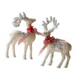 thumbnail image 3 of CoudarTitie 2 Pieces Christmas Reindeer Statues Sculptures for Bookcase Cabinet Tabletop Champagne, 3 of 9
