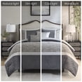 thumbnail image 3 of 5 Piece Textured Jacquard Stripe Comforter Set with Throw Pillows-King/Cal King, 3 of 8