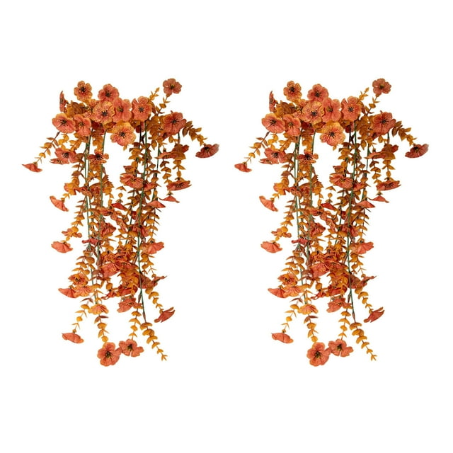 Dvruxg 2 Pcs Flower Wall Hanging, Simulation Rattan Basket, Artificial Flower Decor for Living Room & Garden Walls