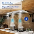 thumbnail image 6 of 30 inch Built-in Range Hood 600CFM 120V-Stainless with LED Lights & Dishwasher-Safe Filter, 6 of 10