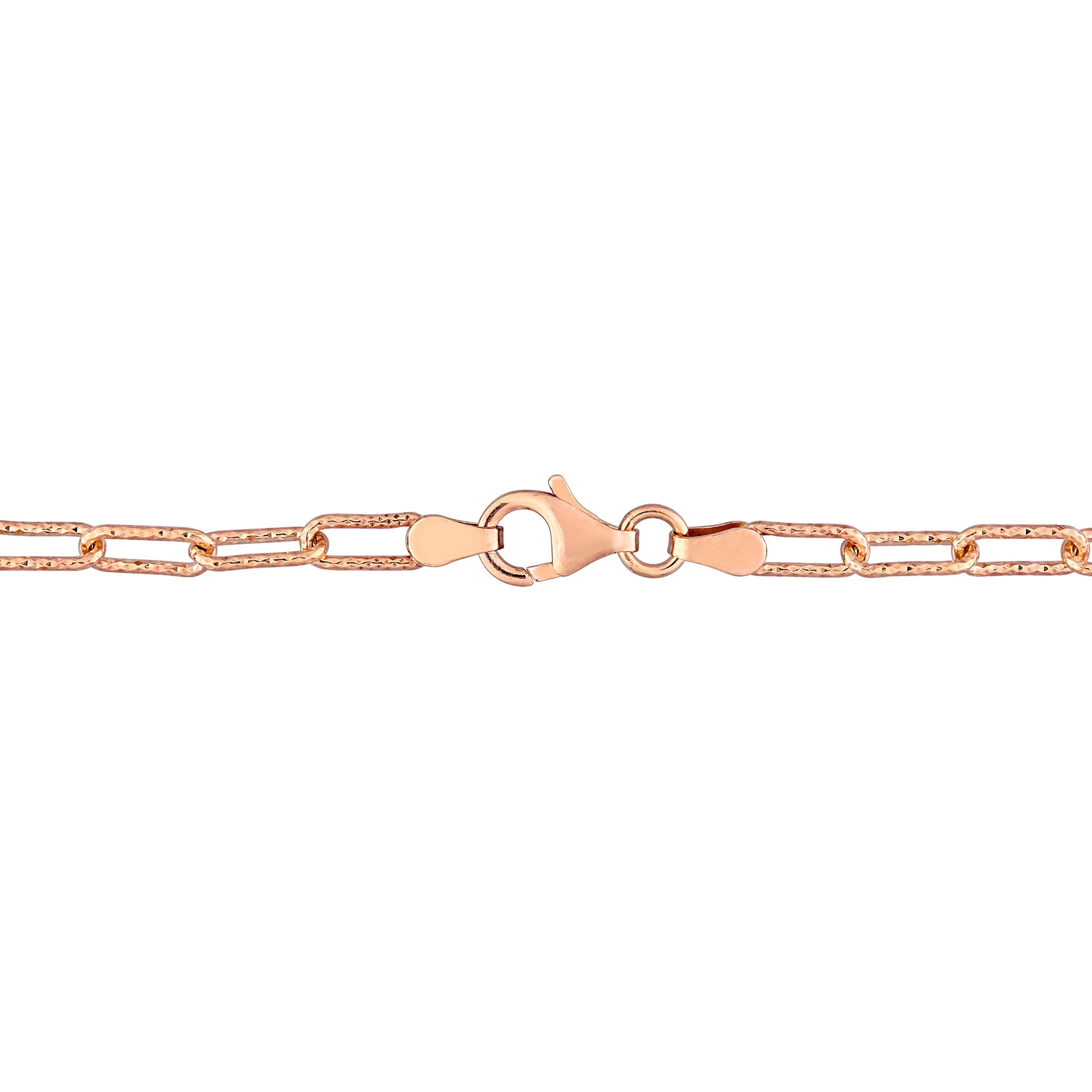 Everly Women's 3.5mm Rose Gold Flash Plated Sterling Silver Paperclip Link Chain Anklet - 9 in.