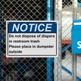 thumbnail image 6 of Weatherproof ANSI Trash Sign (Do not dispose of diapers in restroom trash Please place in dumpster outside) 8 in" x 12 in" UV Resistant Indoor Outdoor Workplace Insdustrial Caution Danger Sign, 6 of 7