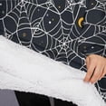 thumbnail image 3 of Oversized Wearable Blanket Hoodie,Spider Web Halloween Pattern Sherpa Blanket Hoodie with Super Pockets,Super Warm Fuzzy Pullover for Women & Men, 3 of 6