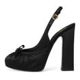 thumbnail image 2 of XYD Women Round Toe Platform Slip On Pumps Bows Slingback Strap Buckle Block High Heels Evening Dress Prom Shoes Size 11 Black, 2 of 4