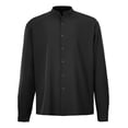 thumbnail image 1 of Camisas Hombres Manga Larga Para Ajustado Botón Cuello Mao, 1 of 5