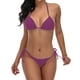 thumbnail image 1 of Traje de baño de 2 piezas para mujer, trajes de baño para mujer, traje de baño de mujer de cintura alta con cordones, bikini, traje de baño de color liso, sin espalda, con abertura y top de acero, tra, 1 of 2