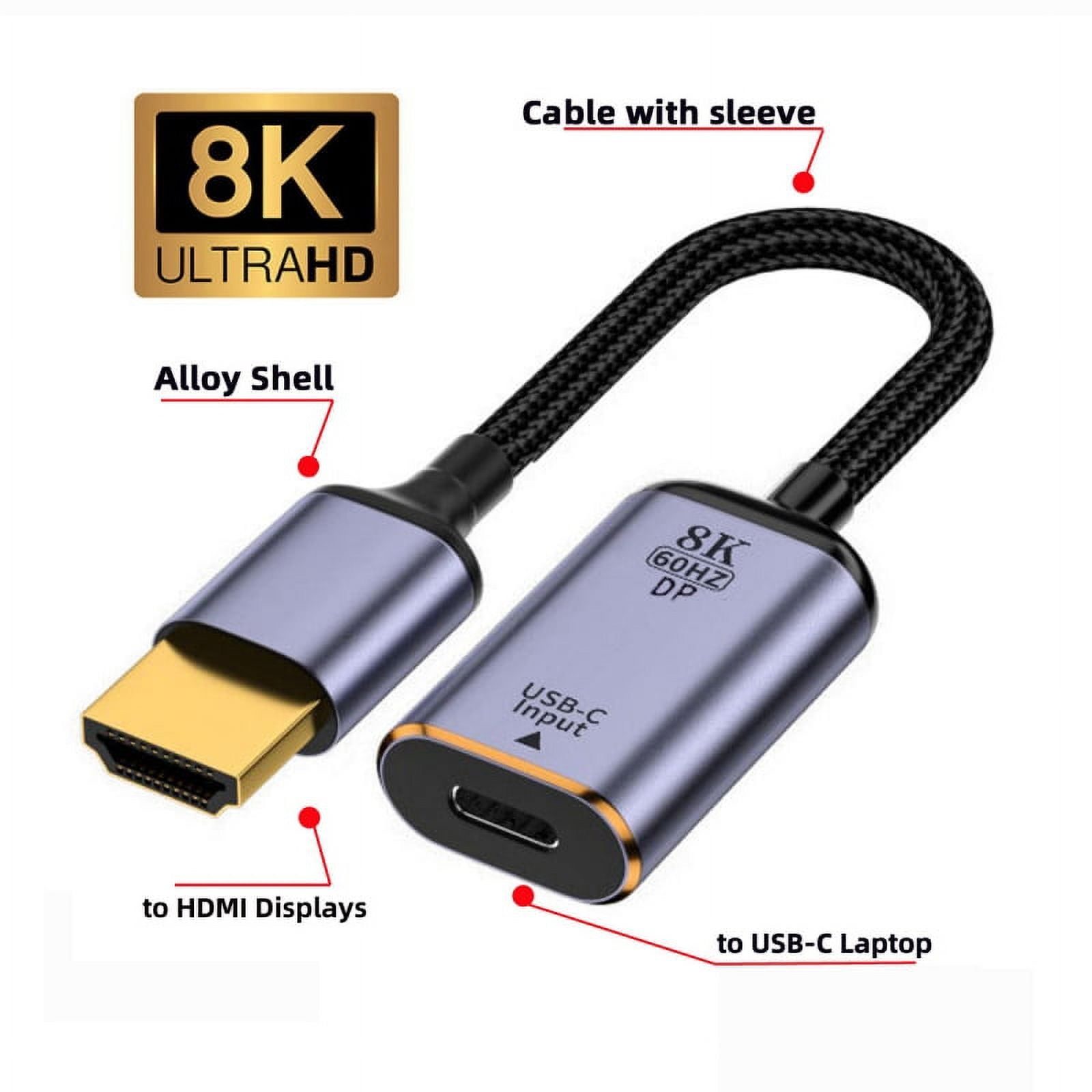 CY HDMI Type C Female Source to HDMI Cable, Black and purple