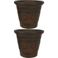 thumbnail image 1 of Sunnydaze Jardinière Pot de Fleurs d'Extérieur à Double Paroi Résistante aux Intempéries - 16 Pouces - Fini Rouille - Lot de 2, 1 of 6