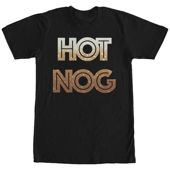 Women's CHIN UP Christmas Hot Nog  Boyfriend Graphic Tee Black X Large