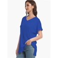 thumbnail image 5 of Women's Tshirts Casual V Neck Short Sleeve Loose Summer Tunic Tops, 5 of 6