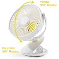 thumbnail image 2 of Ventilador de mesa, ventilador con clip, ventilador USB de escritorio con batería recargable, potente y silencioso, para el hogar, la oficina, los viajes (blanco) Vhermosa, 2 of 5