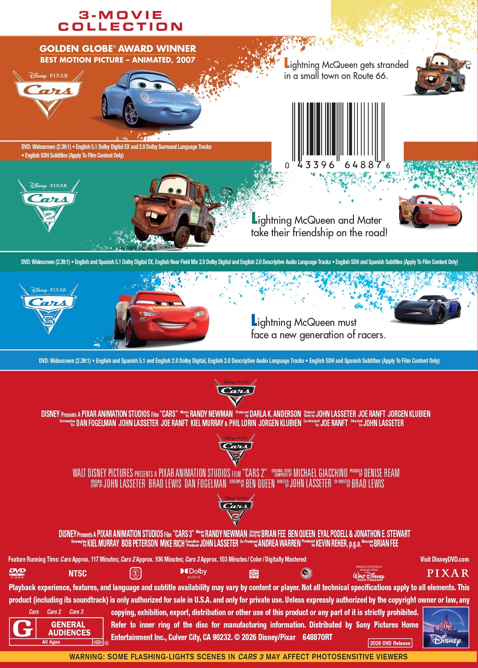 Cars 3-Film Collection (Walmart Exclusive) (DVD) Walt Disney