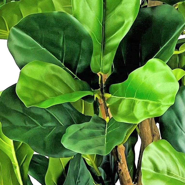 Mainstays Artificial Fiddle Leaf Fig Tree, 72 in, Metal Plant