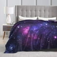 thumbnail image 4 of Galaxy Flannel Fleece Bed Blanket Throw Blanket Lightweight Cozy Plush Blanket for Bedroom Living Rooms Sofa Couch 80"x60", 4 of 5