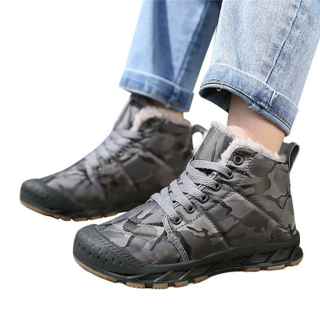 

RUICUW Boys Little Child And Big Kids High Top Outdoor Water Proof Camouflage Snow Boots Children Plush Warm Cotton Shoes Trendy And Fashionable Kids Sports Shoes 12.5-13 Years