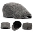 thumbnail image 3 of MesaSe Newsboy Caps Advanced Flat British Western Style Button Design Men Striped Hat for Daily Wear, 3 of 11