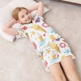 thumbnail image 6 of Silky Satin Kids' Pajama Set Breathable & Smooth Unisex Button-Down Pajamas Summer Beach Elements, 6 of 8