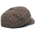 thumbnail image 4 of YooGuoGuo Plaid 8 Panels Newsboy Caps for Women Girls Winter Black Grey Vintage Tweed Painter Hat Ivy Visor Brim Berets, 4 of 6