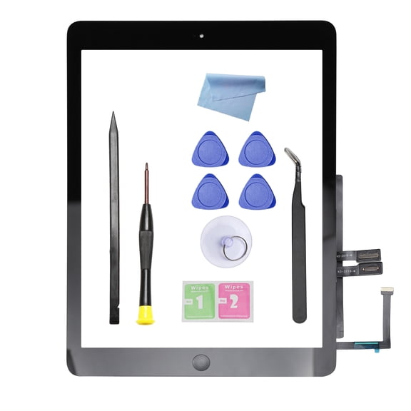 Touch Screen Replacement for iPad 6 6th Generation 2018 9.7inch,A1893 A1954 Digitizer Glass Assembly Without Home Button+Pre-Installed Adhesive +Professional Tool Kit(Black)