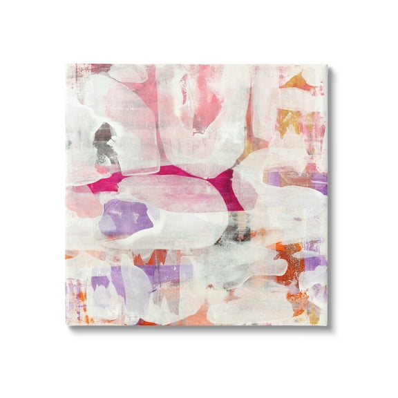 Stupell Industries Contemporary Pink Curved Shapes Abstract Pattern Collage Painting Gallery Wrapped Canvas Print Wall Art, Design by Jeff Iorillo