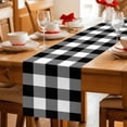 thumbnail image 5 of Black White Plaid Table Runner 36 Inches Long Farmhouse Dress Scarves, Farmhouse Modern Abstract Art Buffalo Dining Tablerunner for Coffee Table/Kitchen Island/Party Décor, Small 13" x 36", 5 of 8